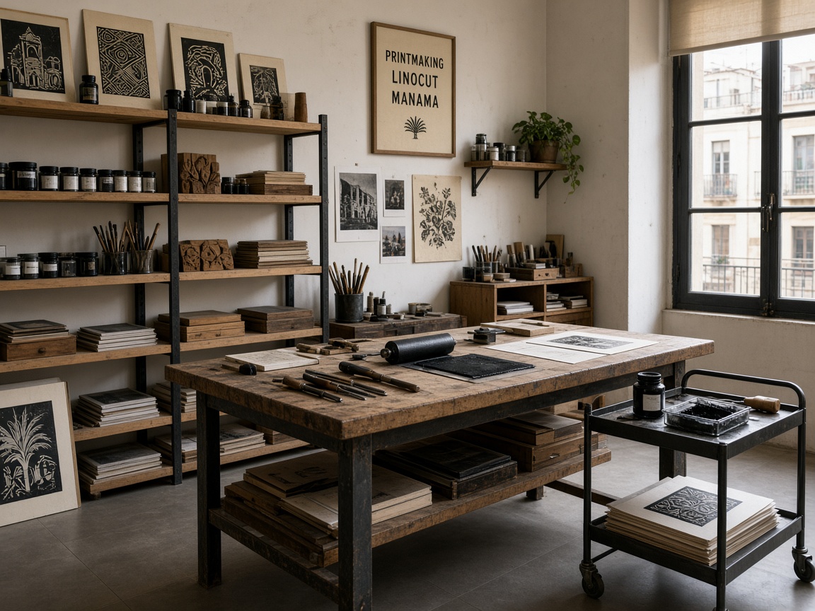About the Printmaking / linocut studio studio at Maplehaven Atelier